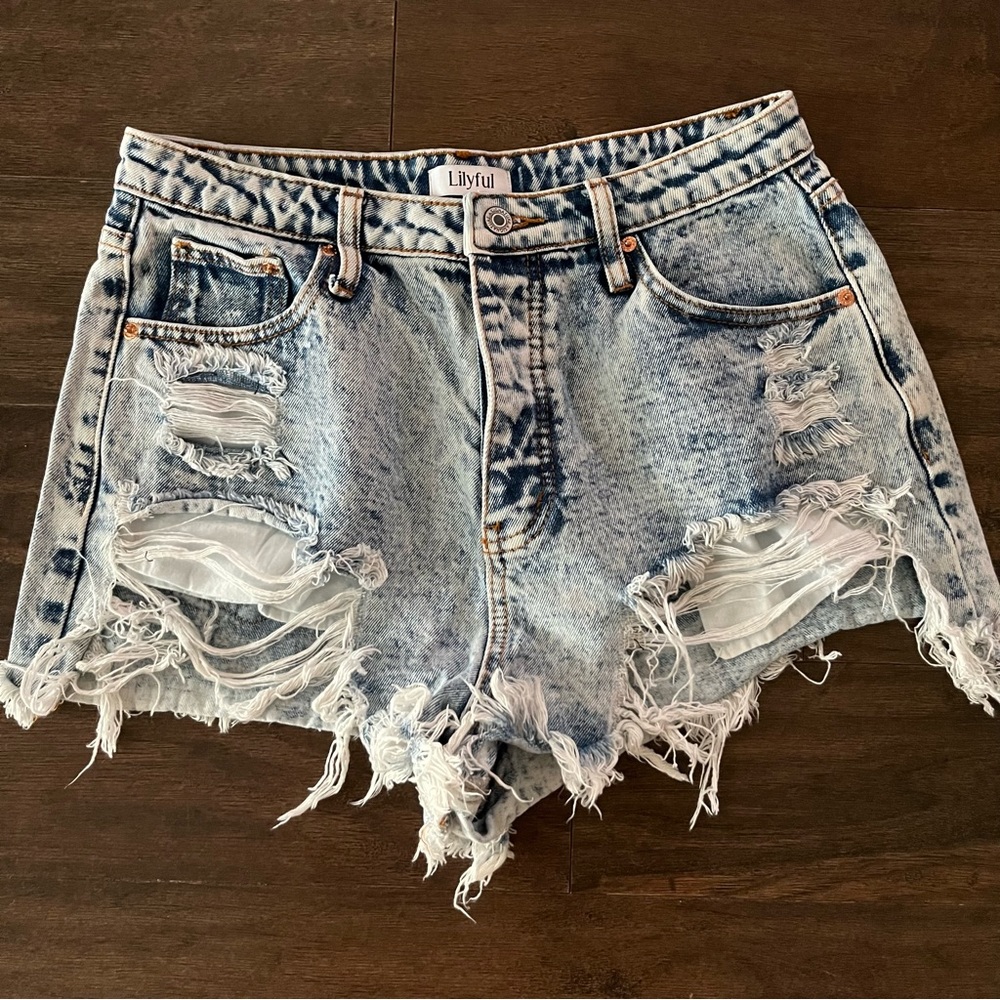 Distressed Denim Shorts